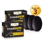 Herbovibe Charcoal Soap Pack of 3 (75g Each) – Deep Cleansing & Acne Control